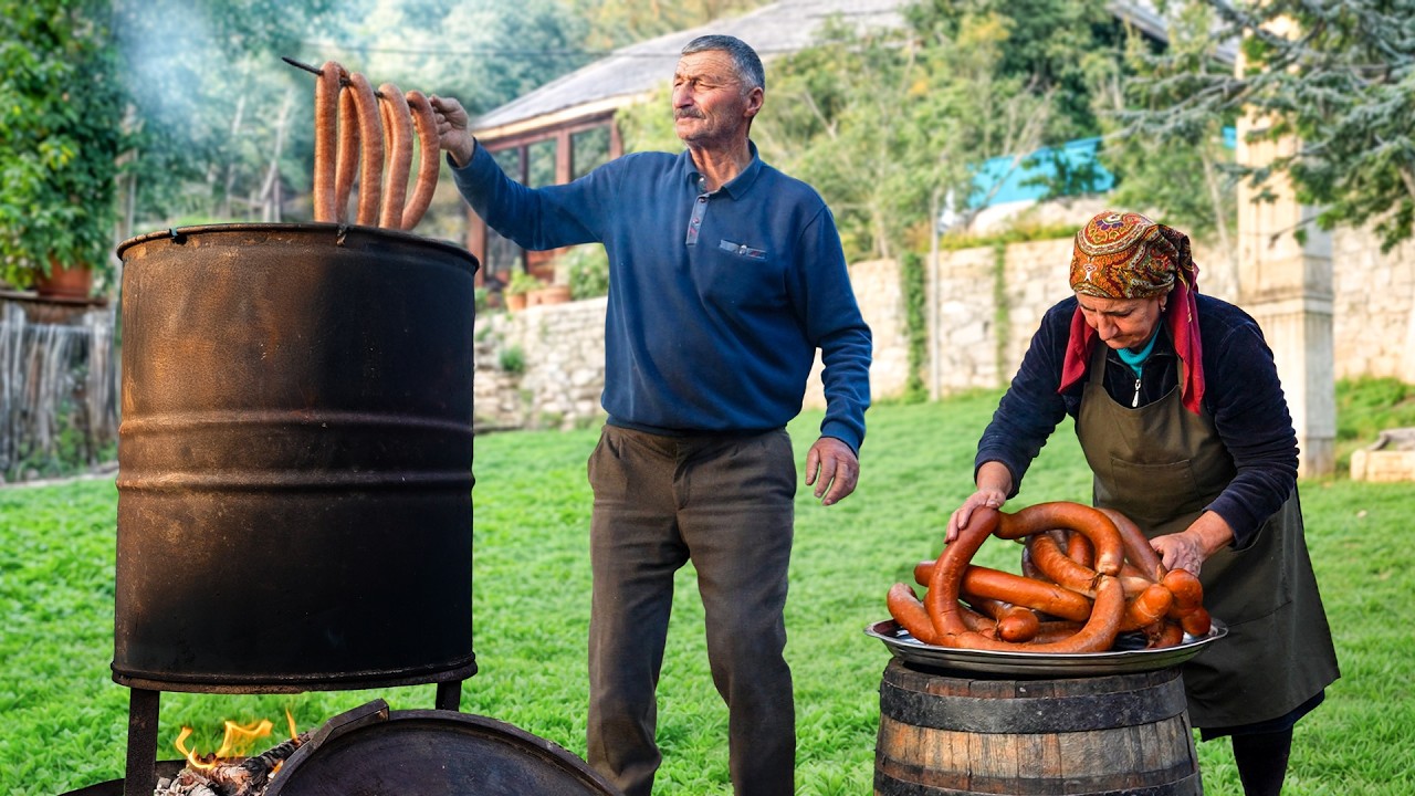 Making Traditional Fish Sausages in Village For Dinner