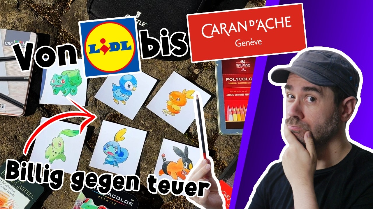 Von € bis €€€ - Ich vergleiche 6 verschiedene Buntstifte (Anfänger malt Pokémon)