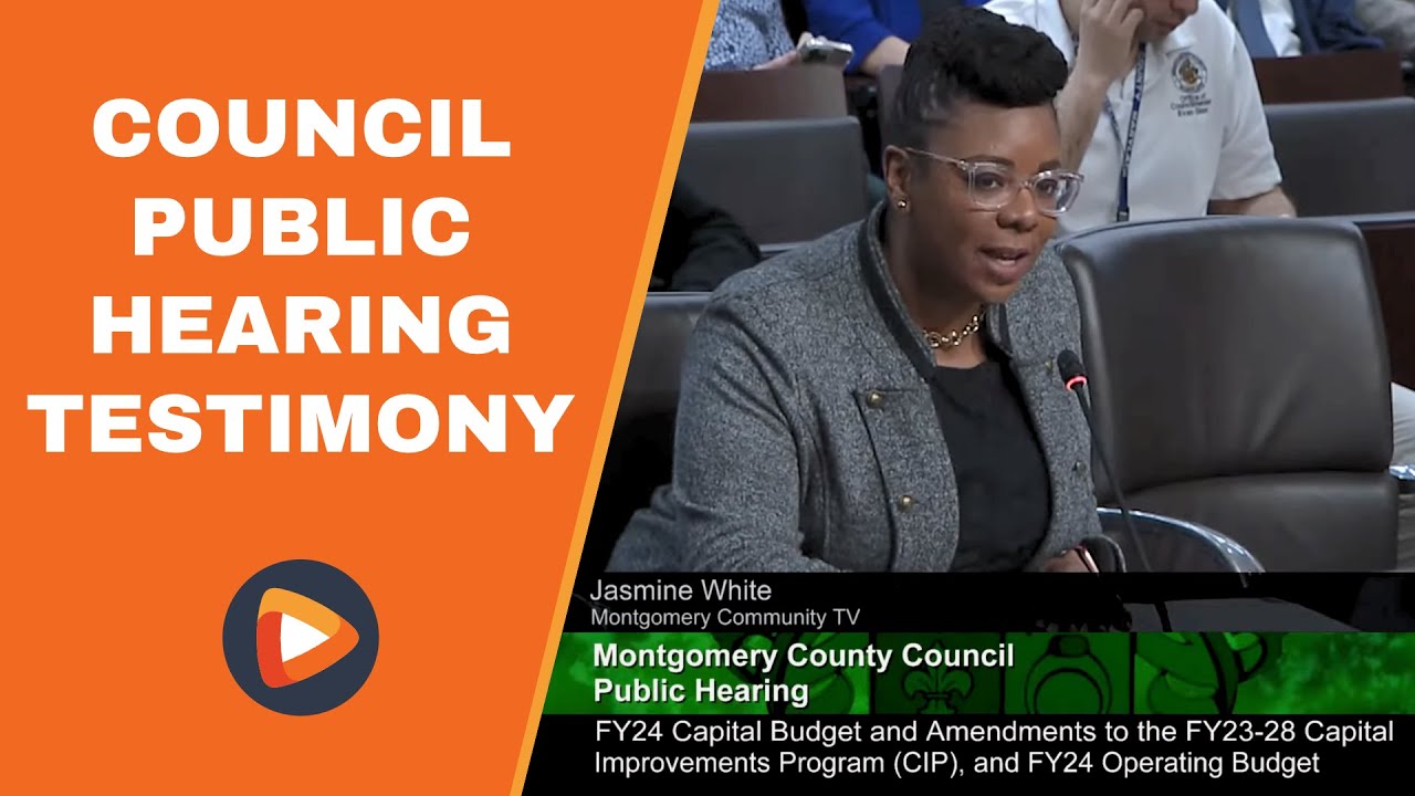 Montgomery Community Media's Jasmine White Testifying at Council Meeting