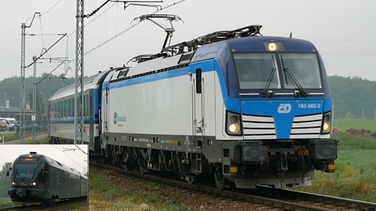 Vectron 193 682 České dráhy z IC Silesia i LEO Express o poranku w Tychach