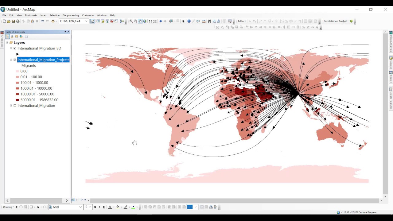 How to create origin and destination map (XY to Line) in ArcGIS