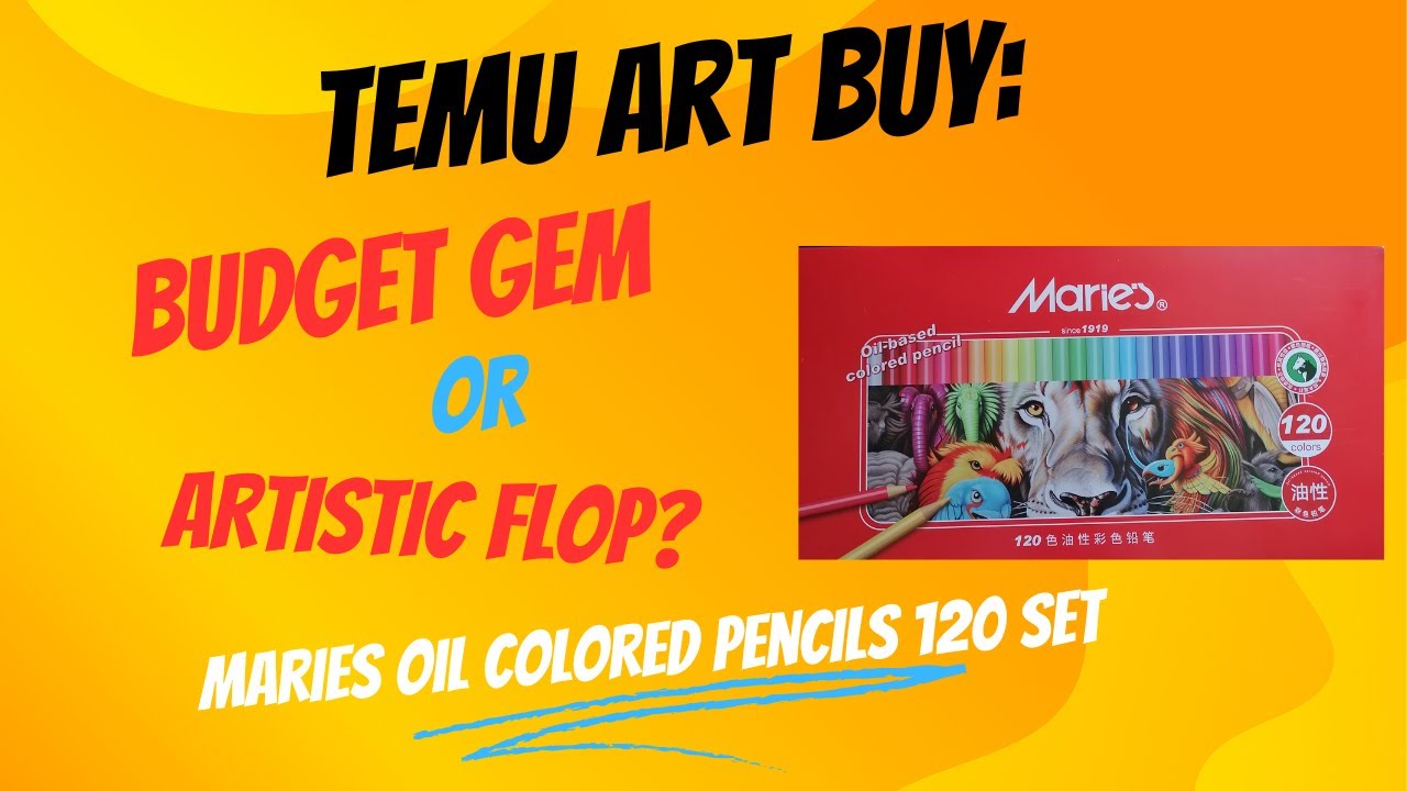 Temu´s Hidden Art Gem - A Review of MARIE´S Oil Colored Pencils | Adult Coloring #review #artreview