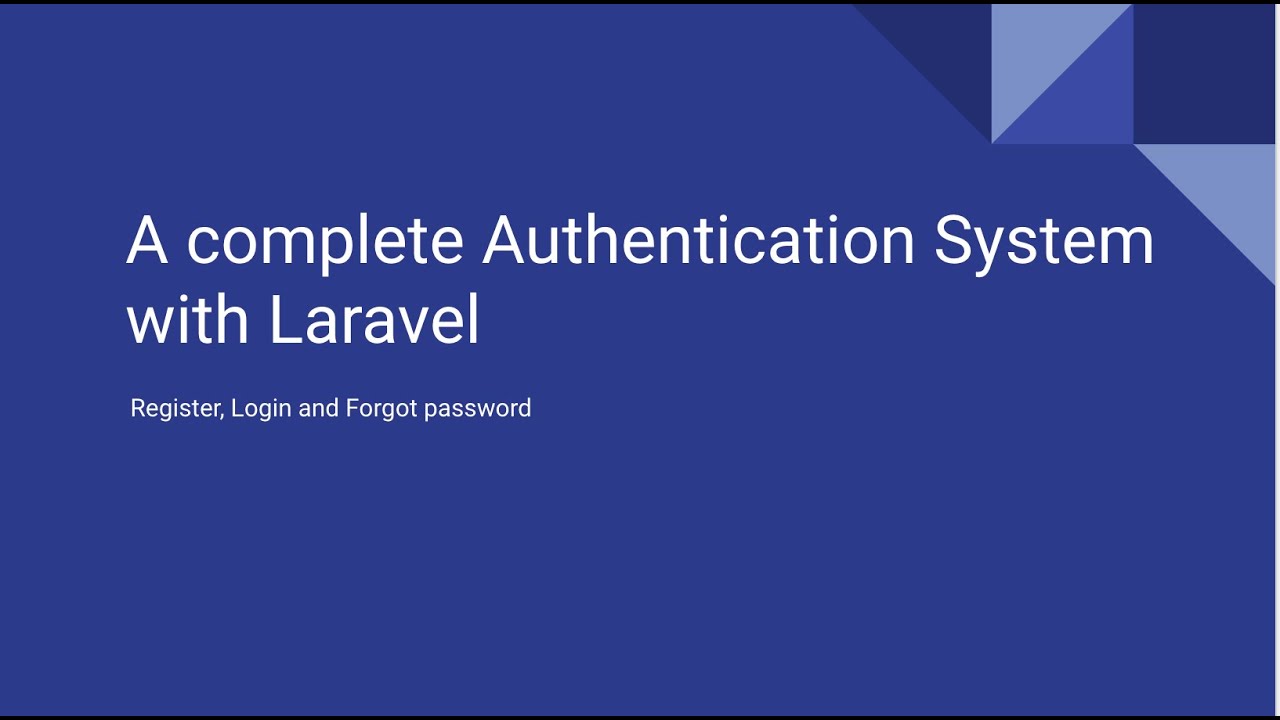 Laravel 8 Custom Authentication App - Setting up the project