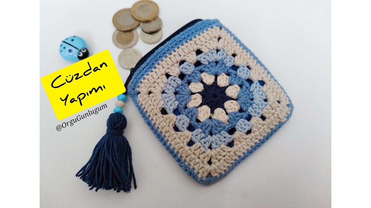 MAVİŞ CÜZDAN 💙Mini cüzdan Yapımı 🌸Granny Swuare🌸Women's Handbag🌸 Crochet bag