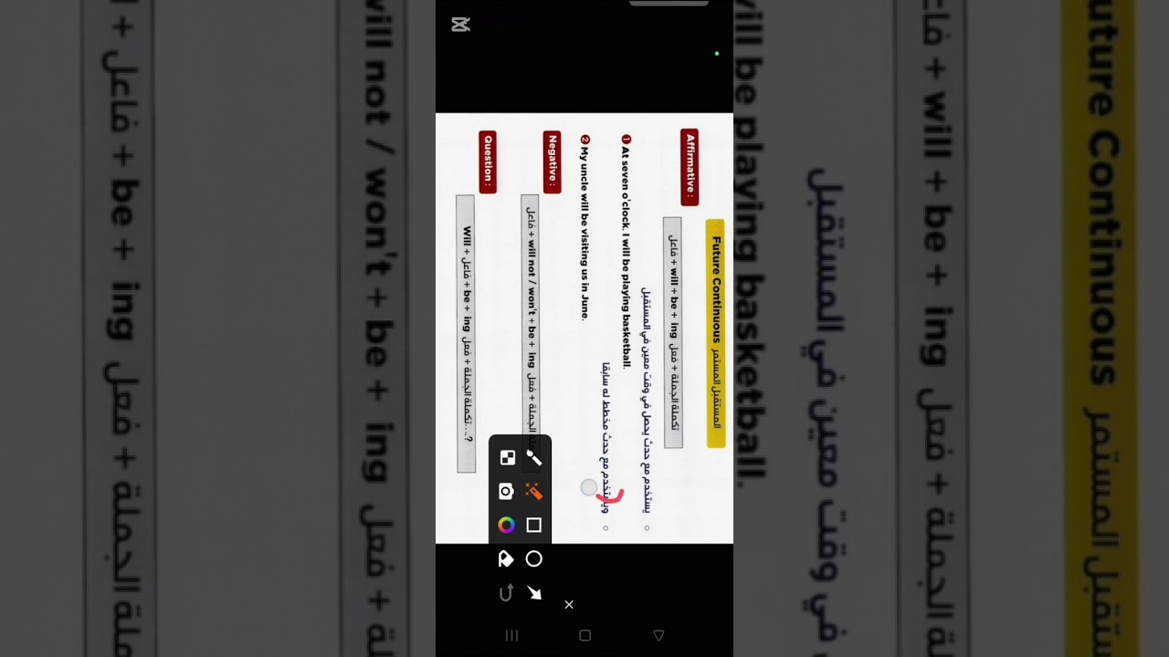 تكملة اليونت 5 الدرس 6 _ الصف الرابع الاعدادي ( زمن المستقبل المستمر)