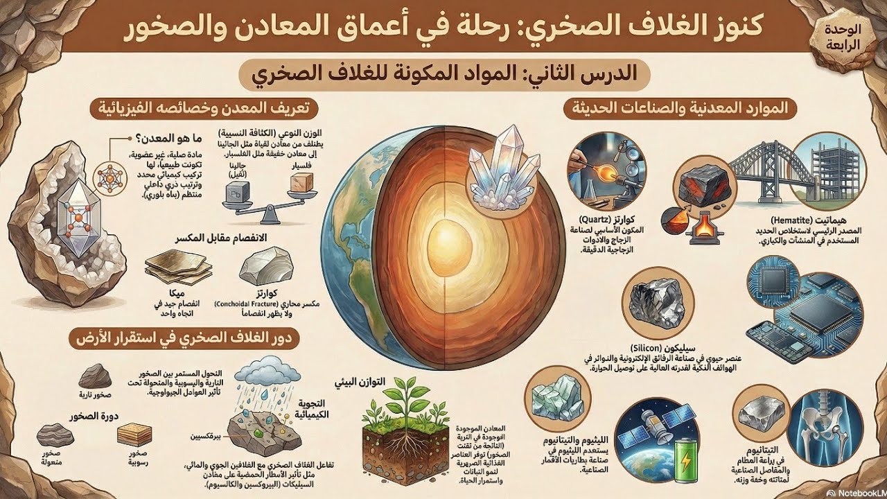 مكونات الغلاف الصخري - الصف الأول الثانوي 