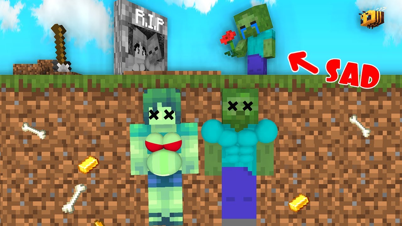 Monster School : R.I.P Zombie Family and Sad Baby Zombie - Sad Story - Minecraft Animation
