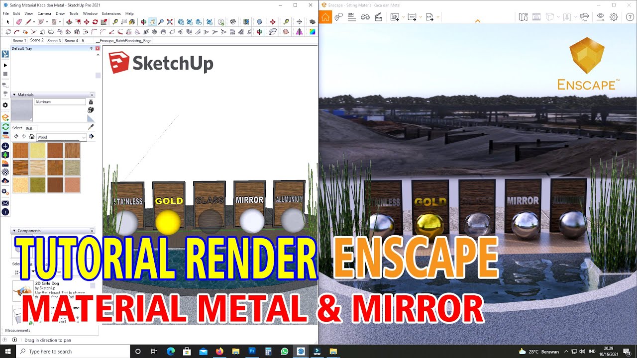 SETING MATERIAL ENSCAPE, METAL & MIRROR ( PART 2 )