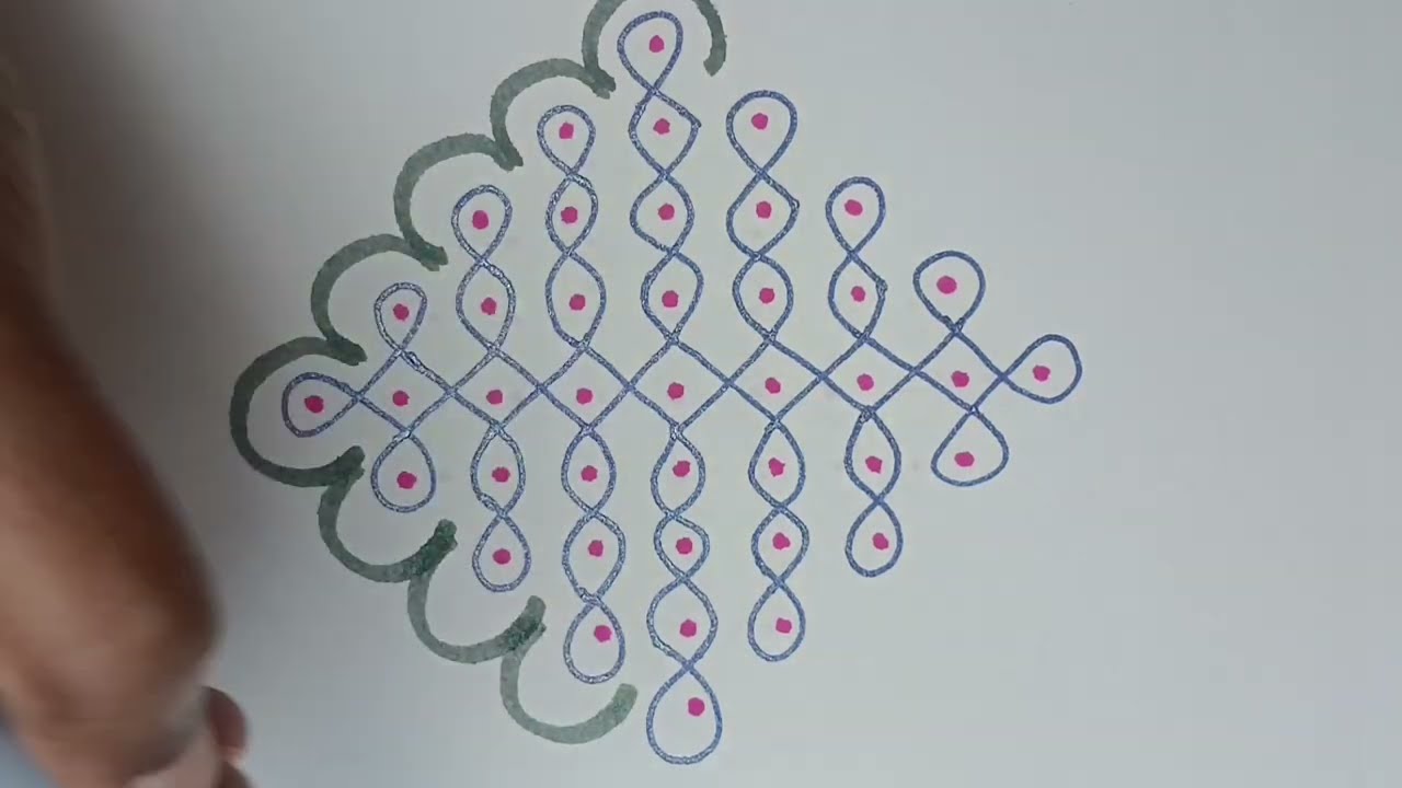 9 Dots Sikku Kolam | Simple & Relaxing Design