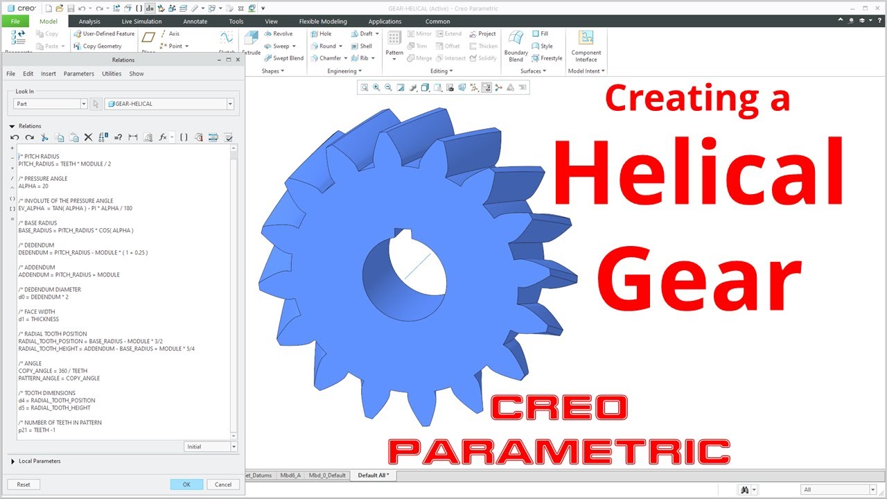 Creo Parametric - Helical Gears | Demo