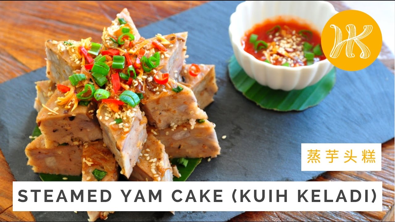 Steamed Yam Cake Recipe (Kuih Keladi) 蒸芋头糕 | Huang Kitchen