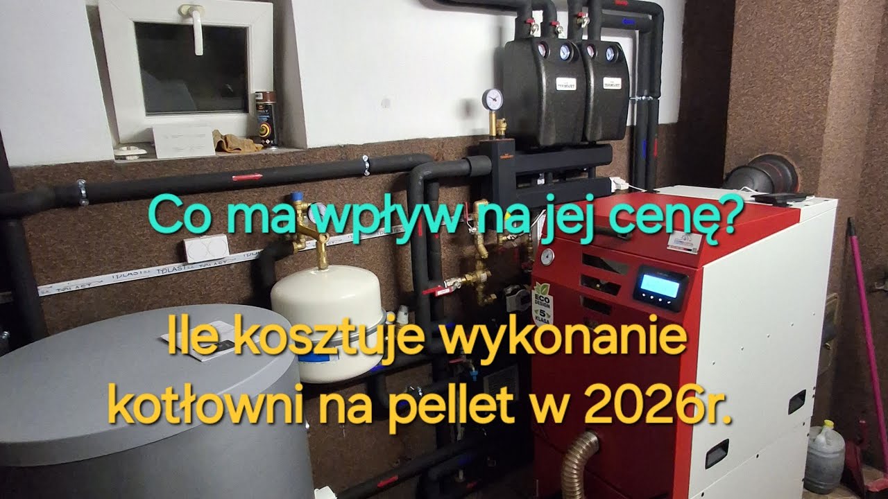 Ile kosztuje kotłownia na pellet w 2026r ?  Od czego zależy jej cena? Kotłospaw Slimko Plus 12KW. 