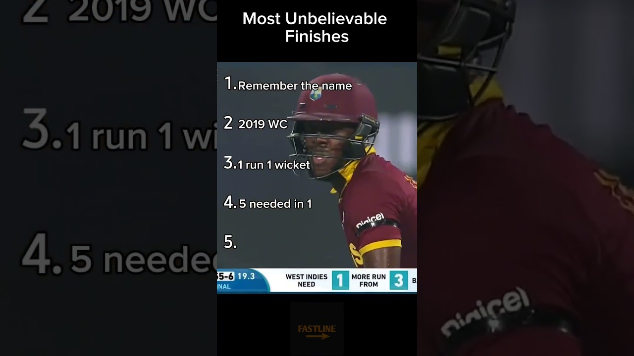 Top 5 Most unbelievable last ball finishes in cricket history.