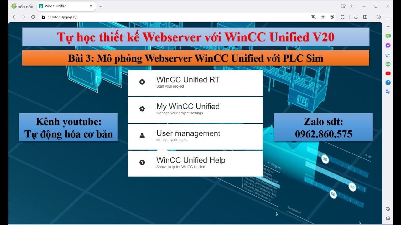 Tự học thiết kế Webserver với WinCC Unified - Bài 3: Mô phỏng Webserver WinCC Unified với PLC Sim