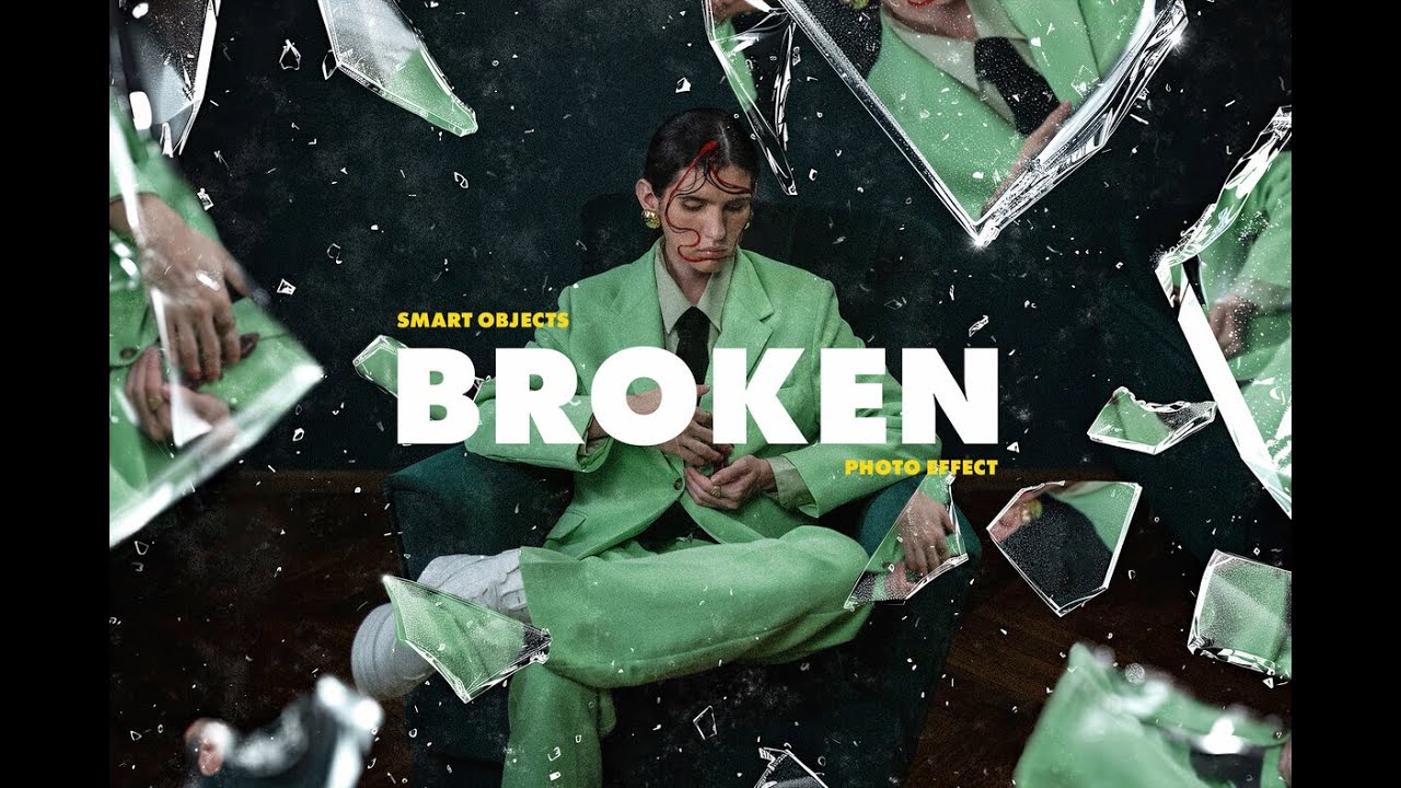 Broken Glass Fragments Photo Effect Download