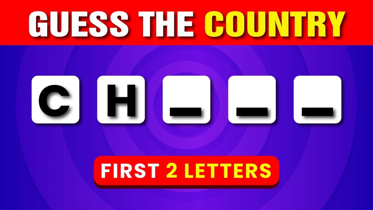Can You Guess the Country By First 2 Letters ? 🌎 | 99% Will Fail! | Quiz Cottage