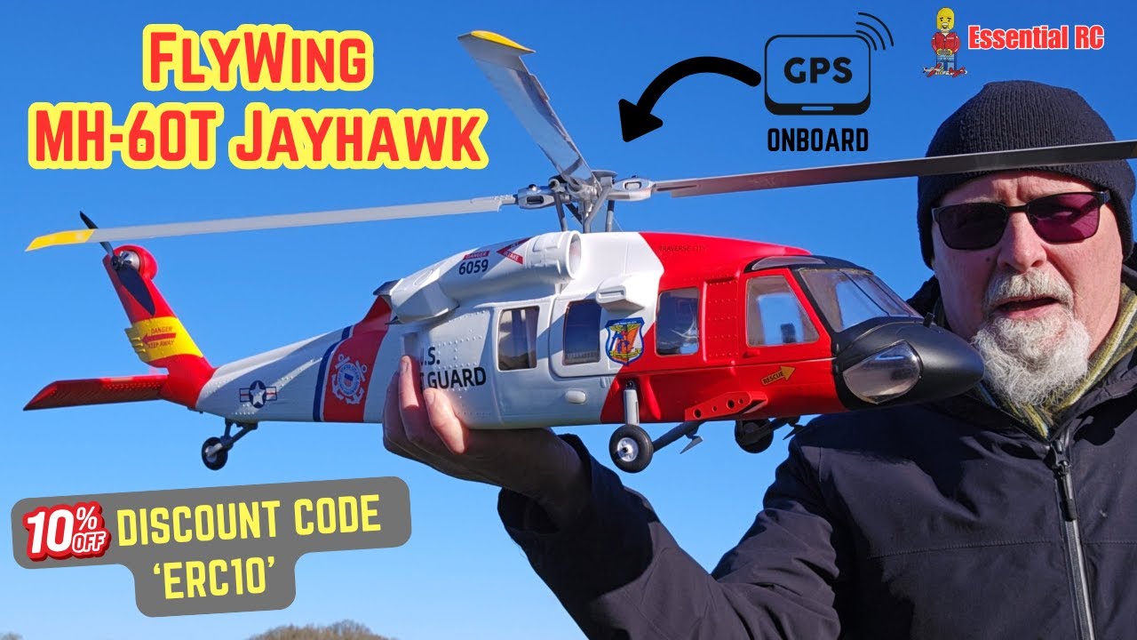 18 MINUTE FLIGHT TIME !? FlyWing MH-60T Jayhawk Stabilised GPS RC Helicopter