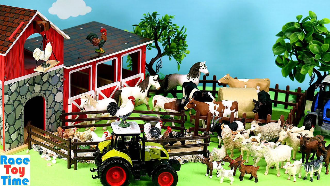 Farm Barn Sets with Animal Figurines