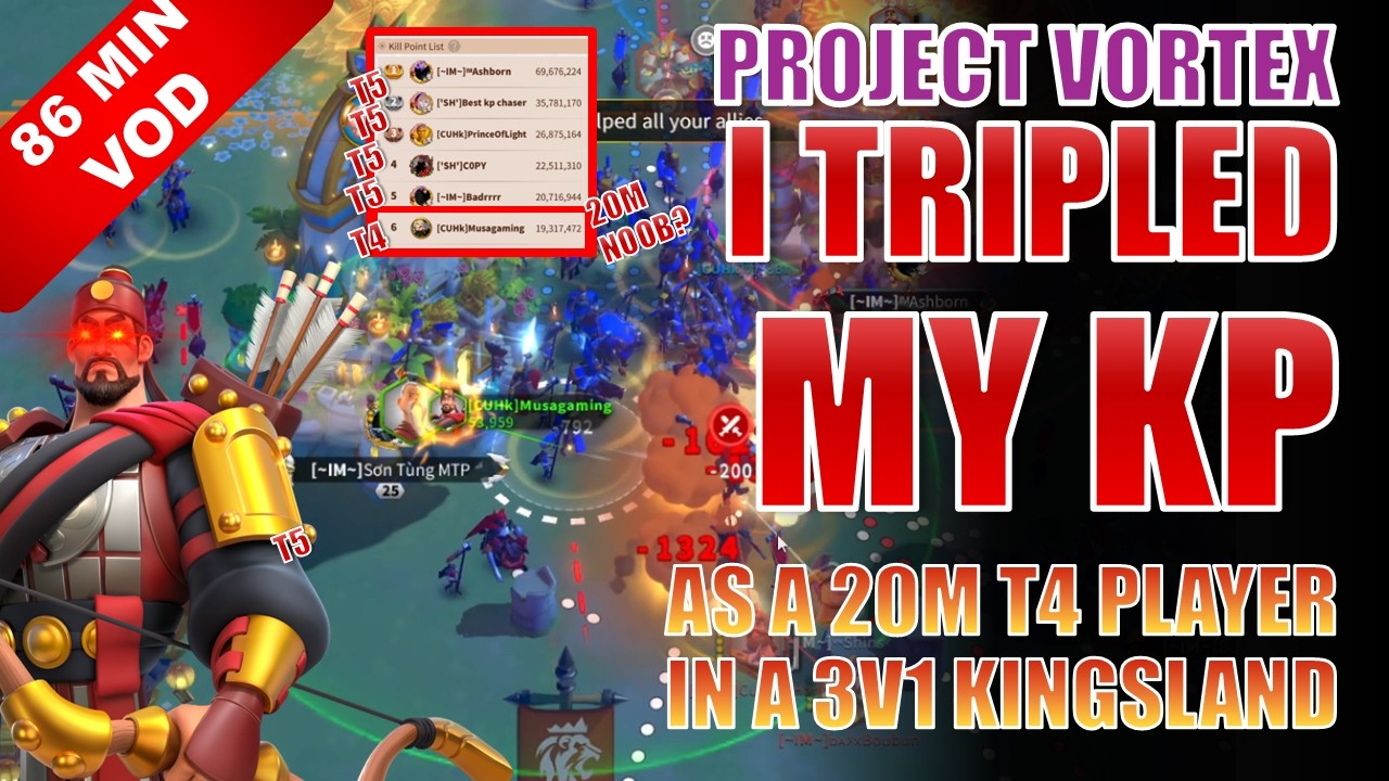I Got Top 7 KP as 20M T4 & TRIPLED MY KP in 3v1 Kingsland! | 3950 PROJECT VORTEX