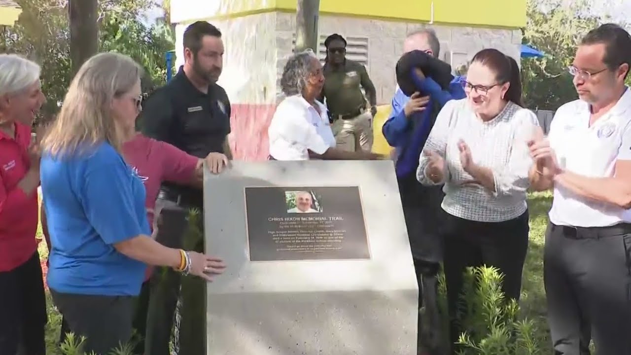 Touching tribute for Marjory Stoneman Douglas High School Athletic Director Chris Hixon unveiled