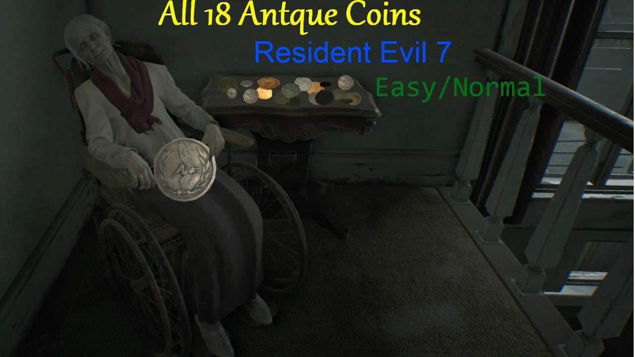 ALL 18 ANTIQUE COINS (Easy/Normal) | Resident Evil 7