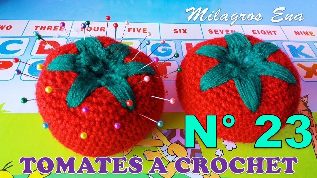 Manualidades tejidas Milagros Ena N° 23: Tomates o Jitomates a crochet para adorno de cocina