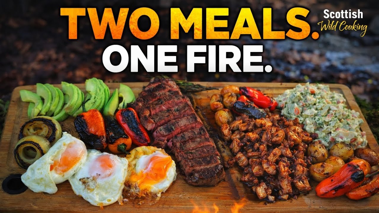 Scotland's Epic Outdoor Cooking Adventure: Steak & Pork!