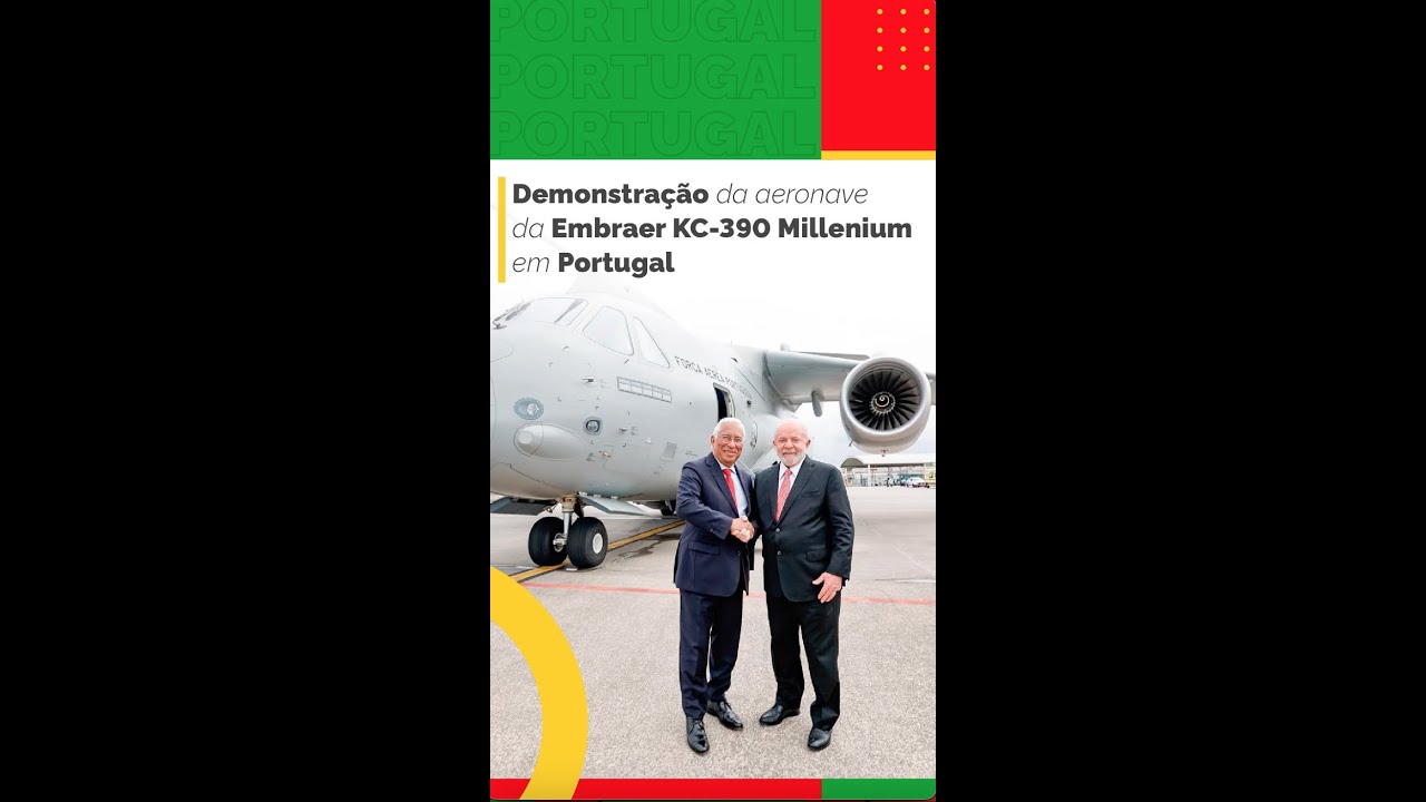 Demonstração da aeronave da Embraer KC-390 Millenium em Portugal