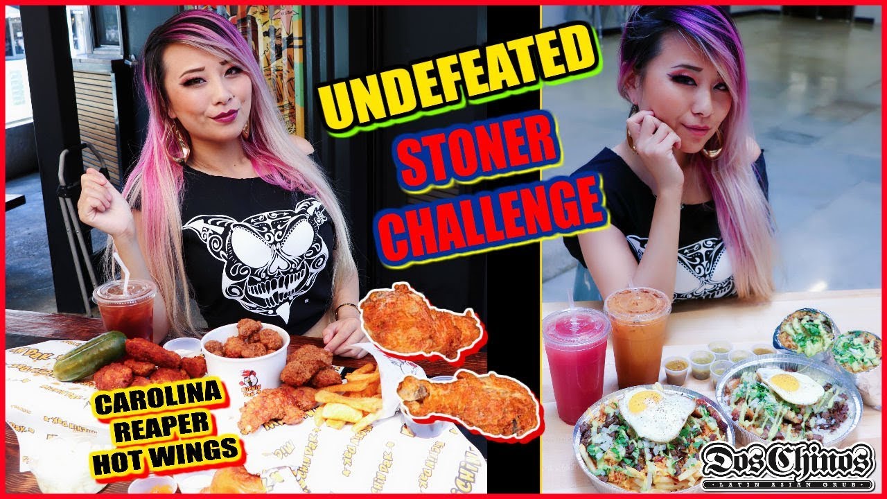 UNDEFEATED #420 STONER CHALLENGE at Dos Chinos  + CAROLINA REPEAR WINGS - #RainaisCrazy