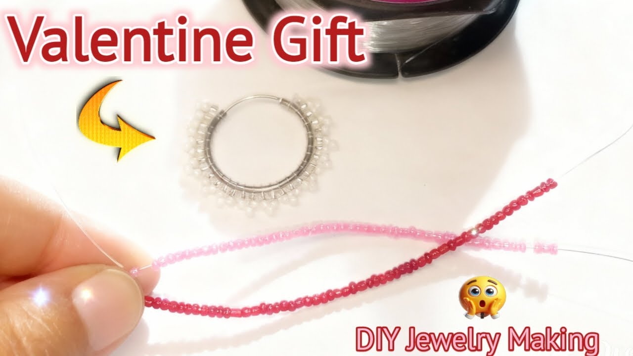 Valentine Day Jewelry 💖 | Beaded Heart Earrings Tutorial | Easy DIY Jewelry Making