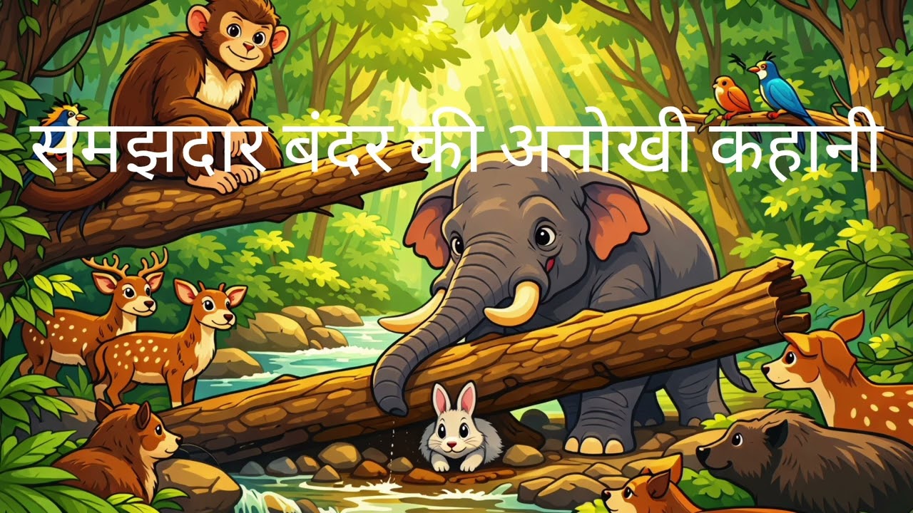 🐒 समझदार बंदर की अनोखी कहानी✨ कहानी – “समझदार बंदर चिंकी”#BandarKiKahani#KidsStoryHindi#AnimalStory