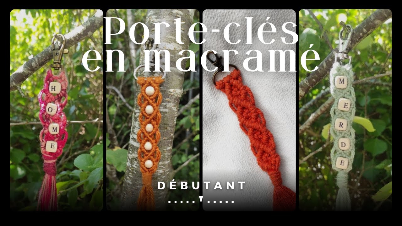 Porte-clés en macramé - Tutoriel débutant pas à pas | Julie Macramé Crochet