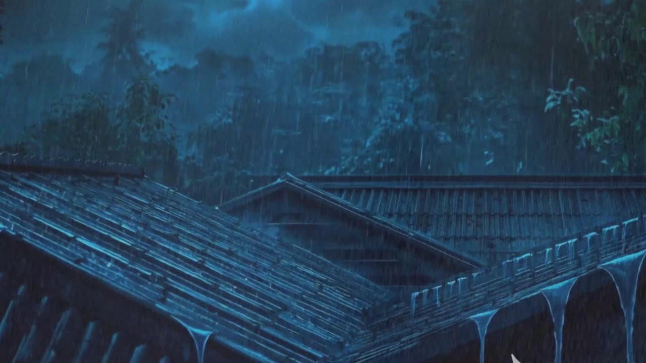 Sleep Well Instantly with Torrential Rain & Powerful Thunder on a Tin Roof of a Deserted Cabin #742