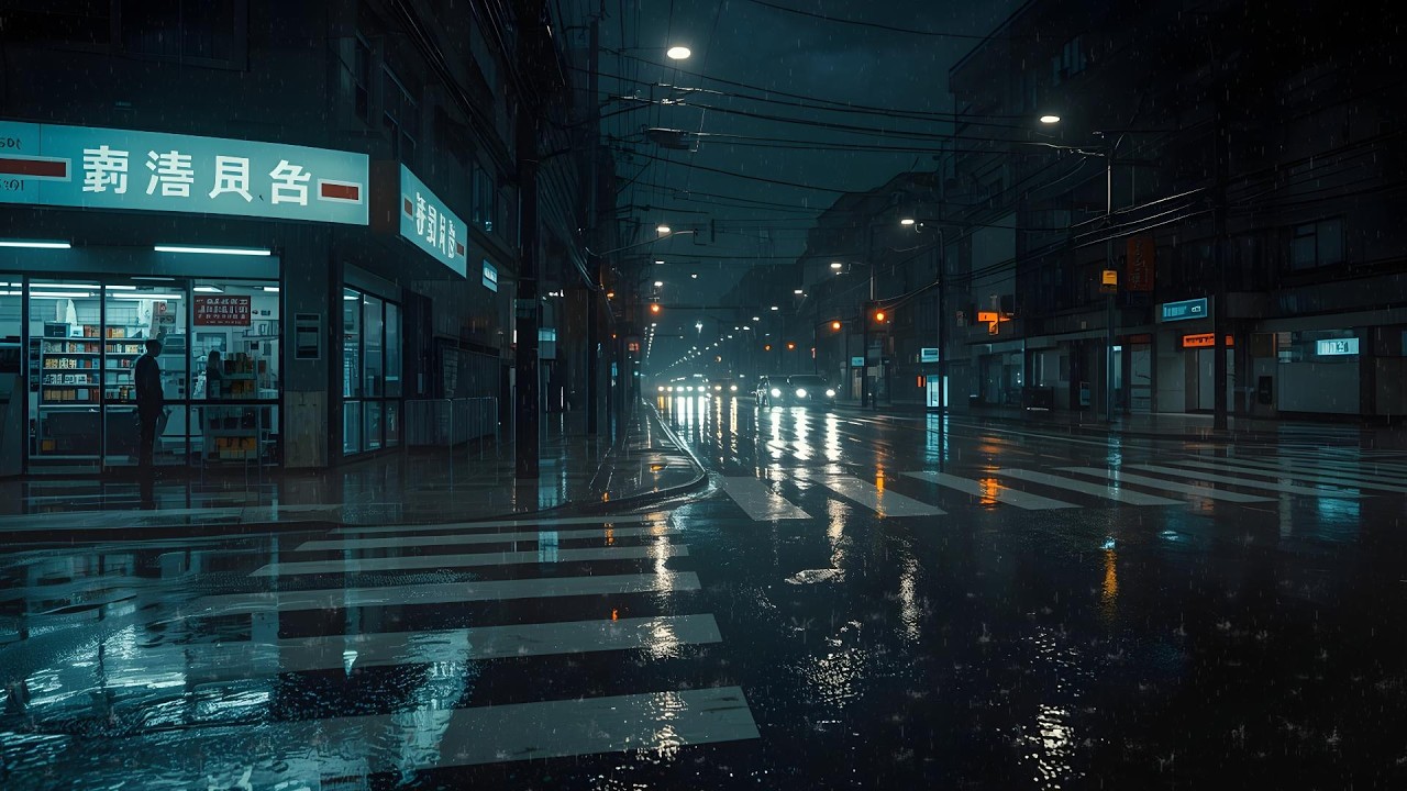 Tokyo Night Drive Lofi 🌙 Rainy Beats for Relaxation & Sleep
