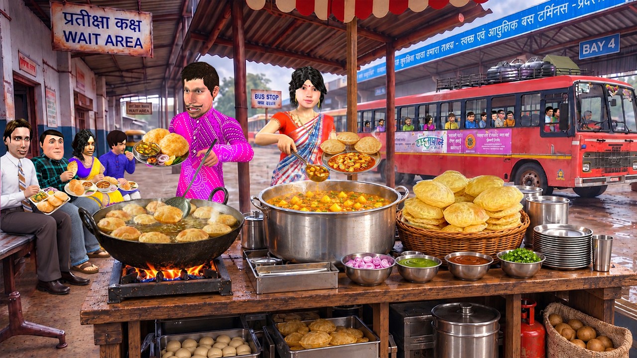 Highway Bus Stand Dhaba Village Cooking Street Food Hindi Kahani Moral Stories Funny Comedy Video