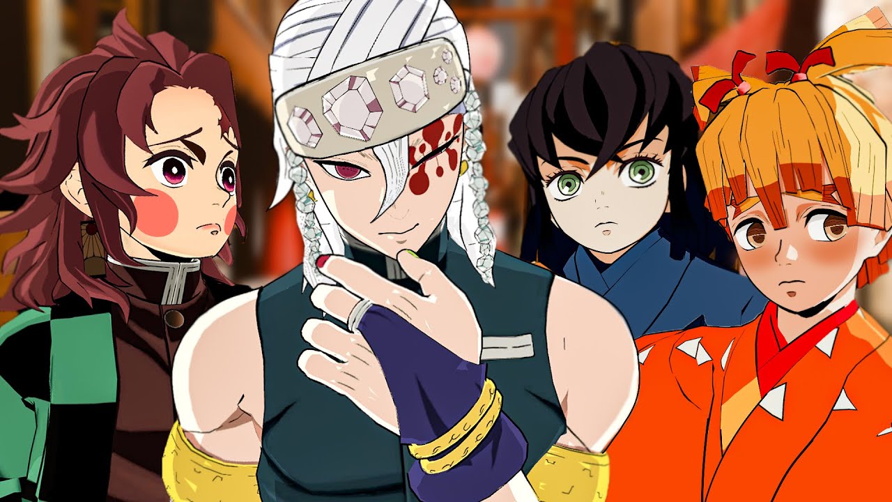 Tengen Uzui tenta vender Tanjiro, Zenitsu e Inosuke no Demon Slayer Vr