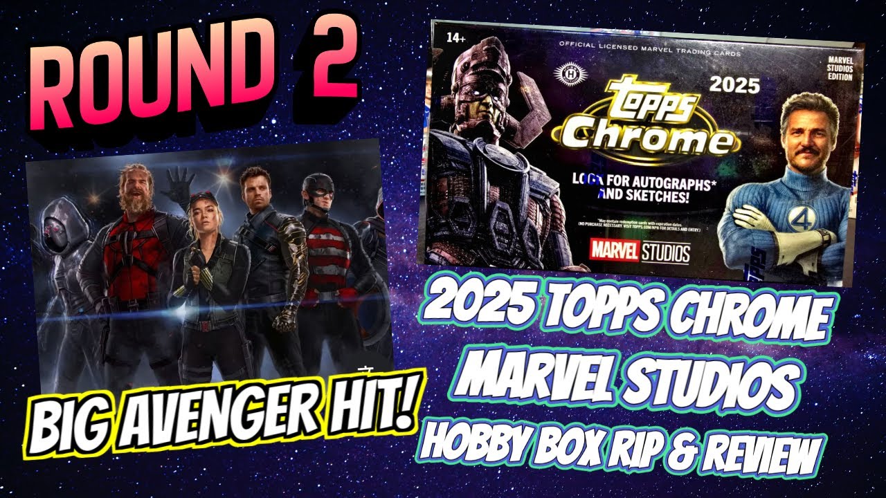 🚨БОЛЬШОЙ ХИТ МСТИТЕЛЕЙ🚨 Набор Topps Chrome Marvel Studios Hobby Box 2025 года, второй выпуск. Нас...