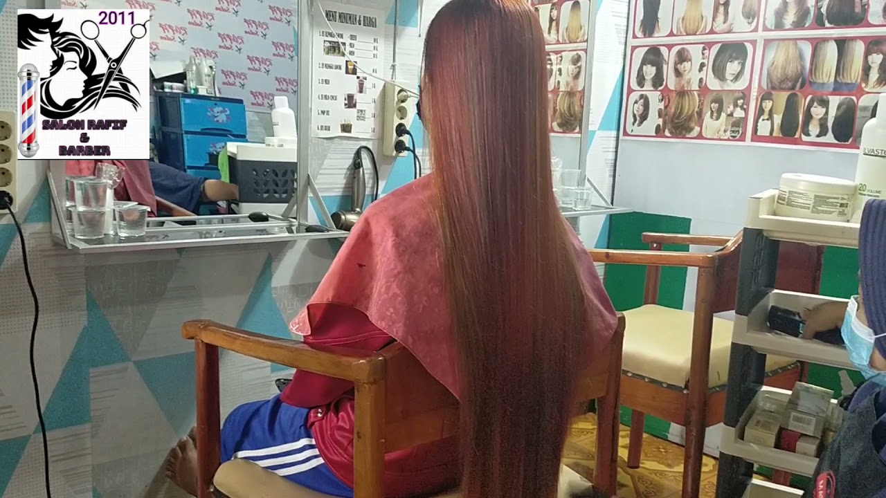 Rambut Panjang 1 meter di warna,cantik banget Part 1