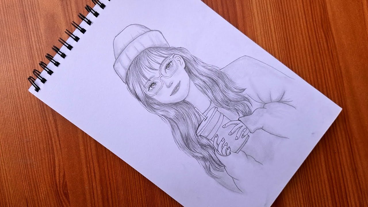 How to draw a girl with hat||girl drawing easy #drawing #pencildrawing 