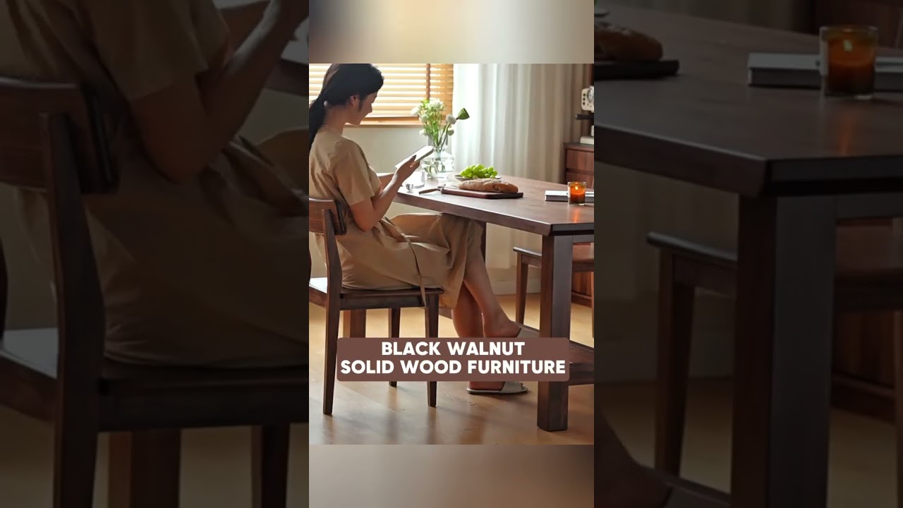 Transform Your Dining Room with Solid Wood Walnut Tables #DiningTable #SolidWood #HomeDesign