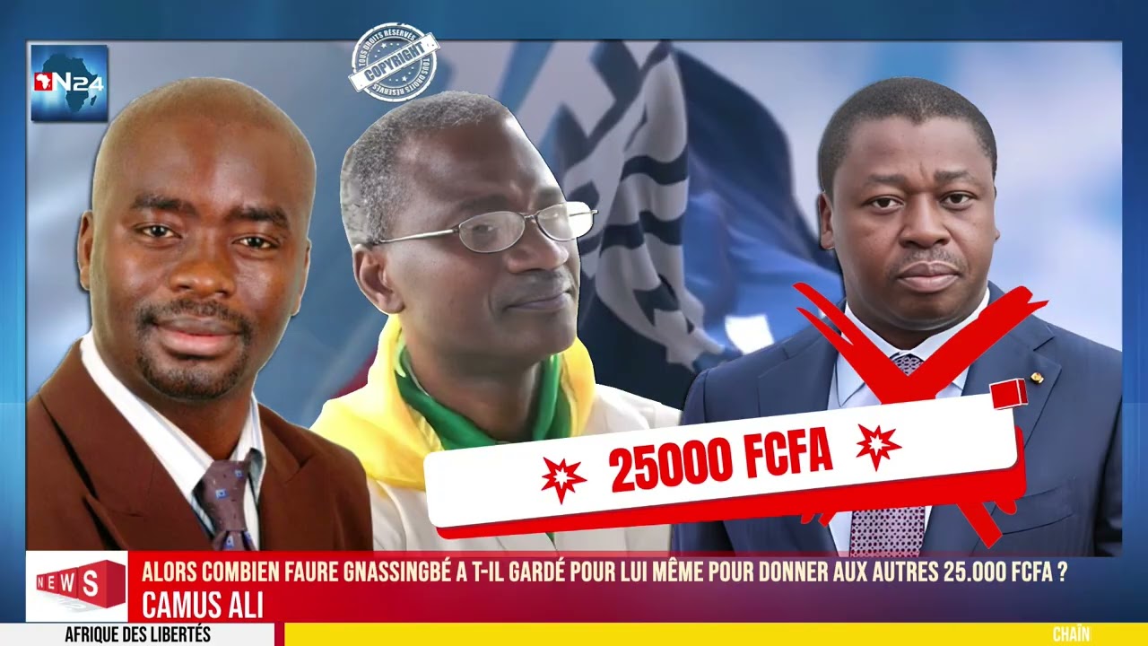 CAMUS ALI : Alors combien Faure a t il gard&eacute; pour lui m&ecirc;me pour donner aux autres 25 000 FCfa ?