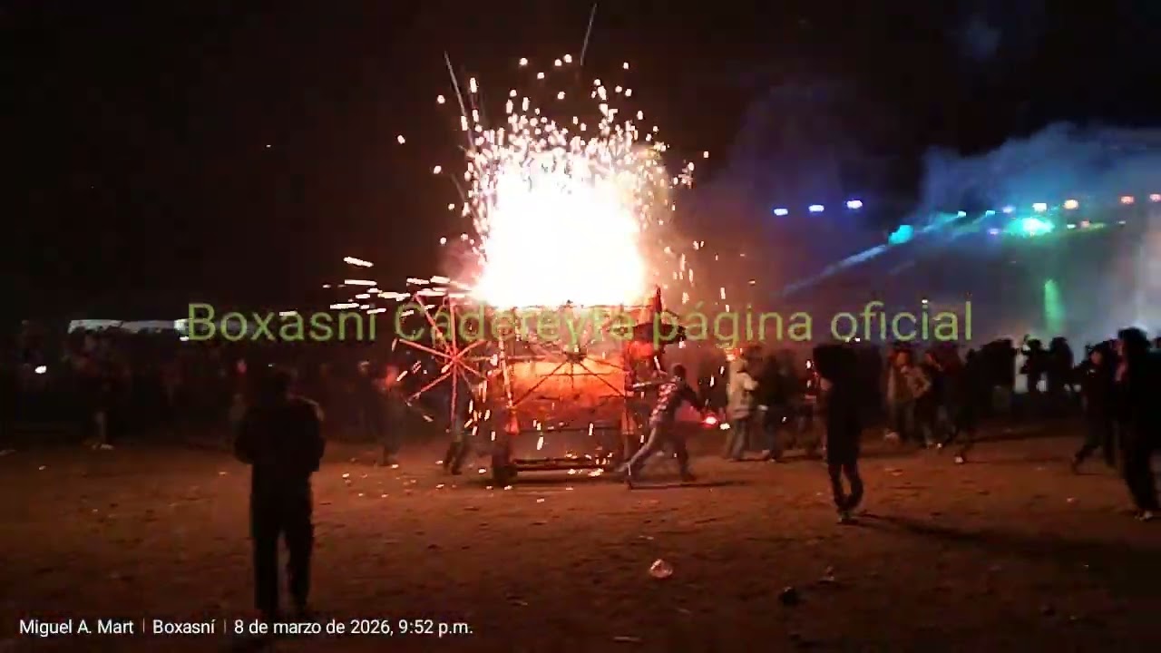 Quema de toritos en la fiesta de San Juan de Dios en Boxasni 