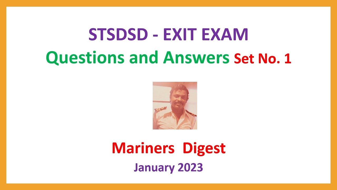 STSDSD - EXIT EXAM - Questions and Answers Set No. 1