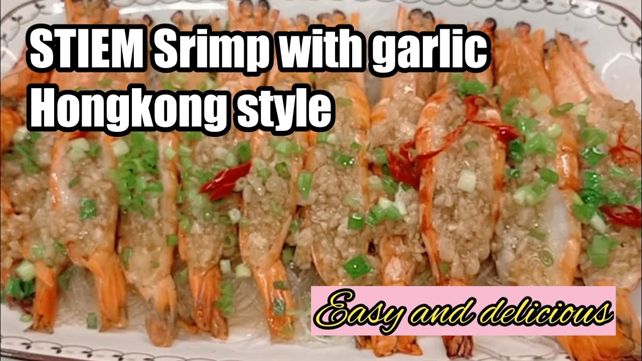 How to cook stiem prawn with garlic and  vermicelli// Resep udang kukus Bawang putih