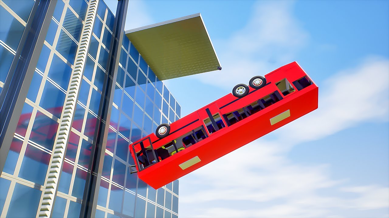 Lego Cars Falls Off Building #11 | Brick Rigs