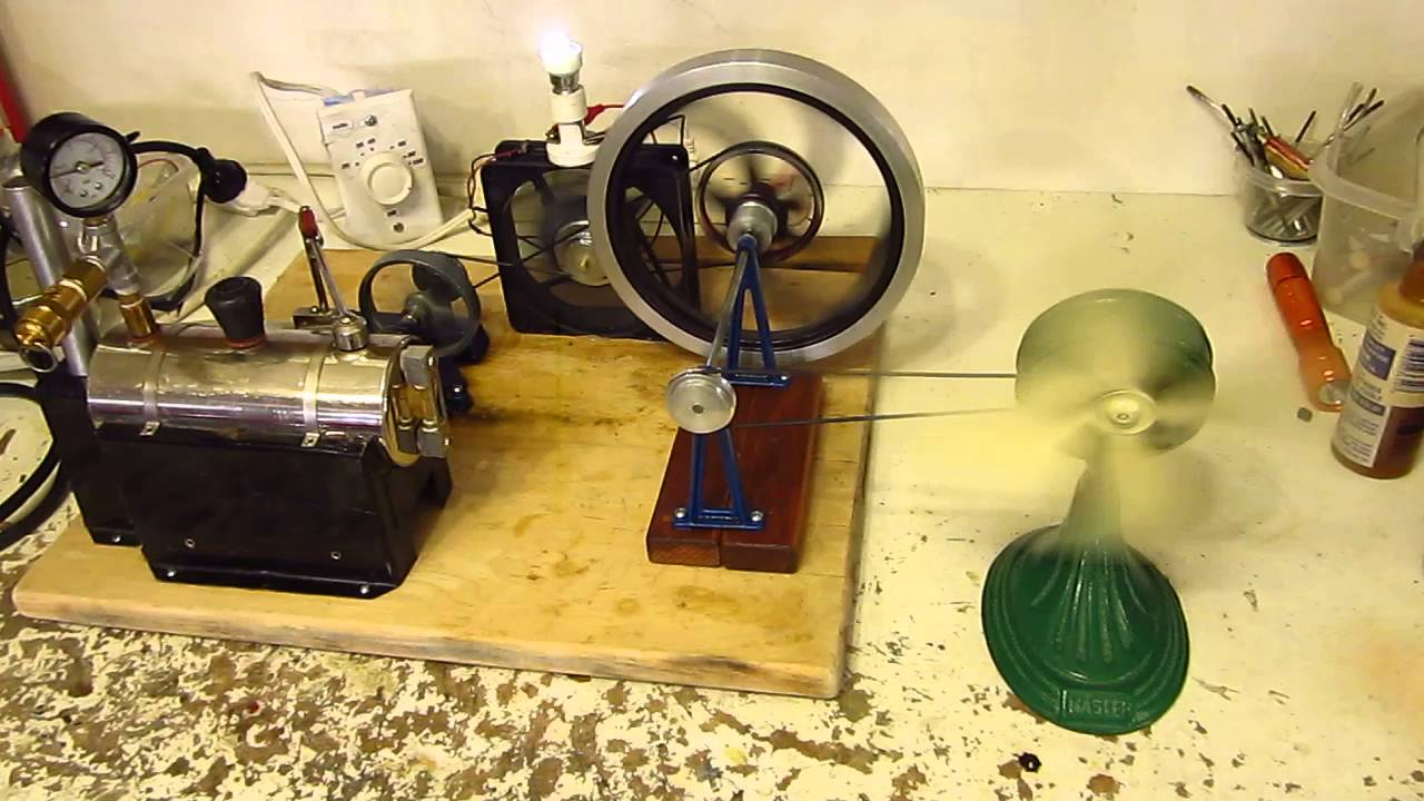 Art Deco Fan powered by Jensen 5 steam engine