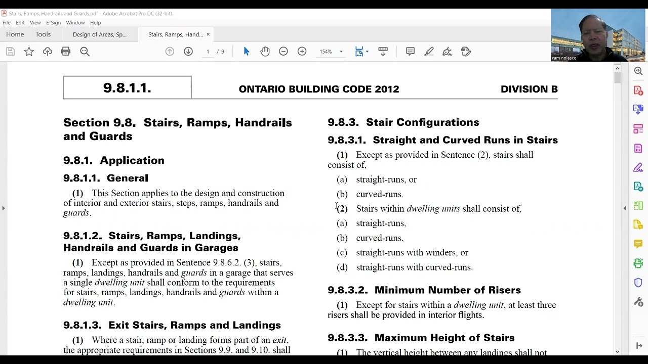 The Ontario Building Code (OBC) on Stairs ramps handrails and guards