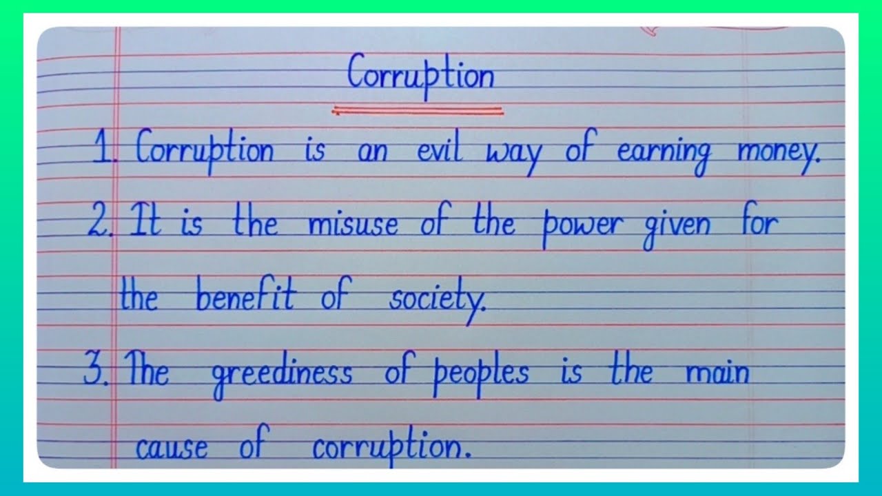 10 Lines Essay On Corruption l Essay On International Anti Corruption Day l Corruption Day Essay