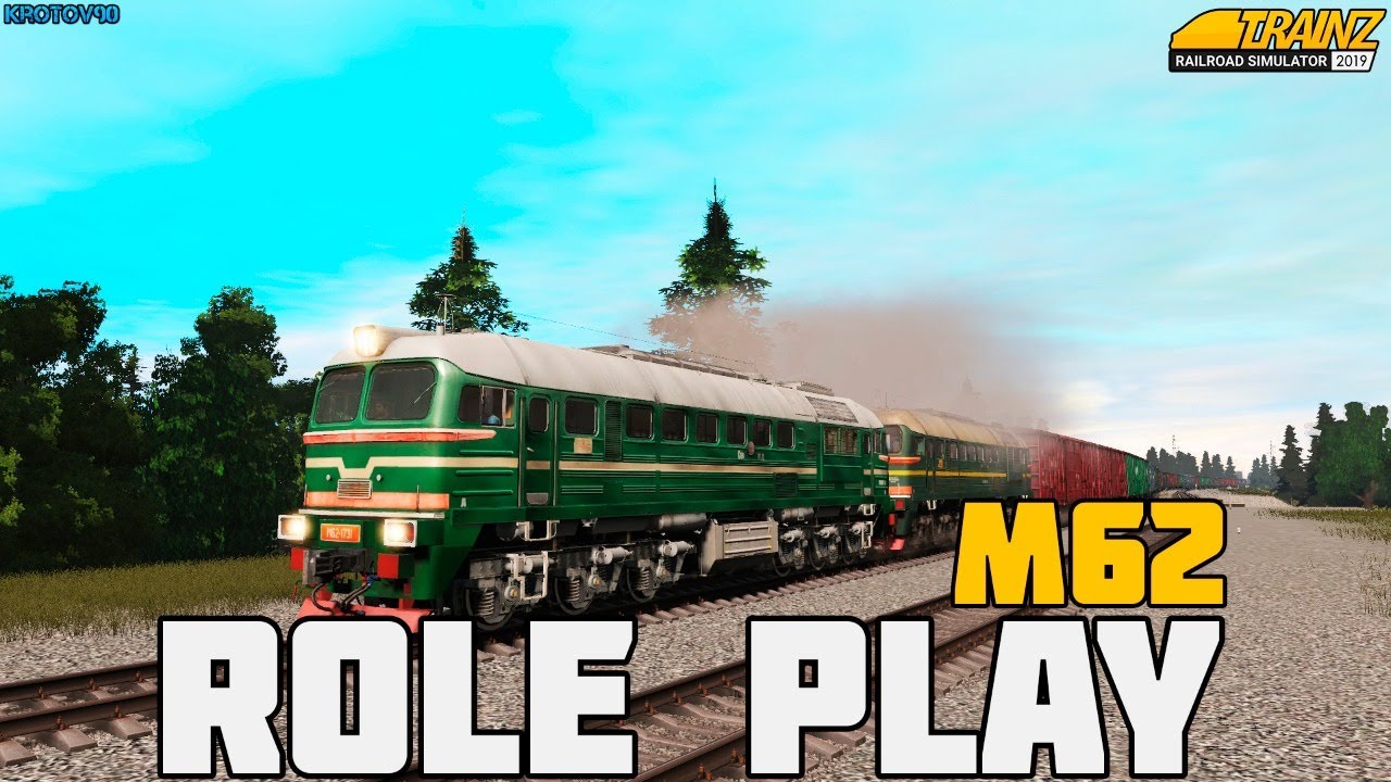 TRS2019. RolePlay. Печора. ДМ62-1796/2ТЭ10В-4916 Состав с пионерами Кулой-Подюга
