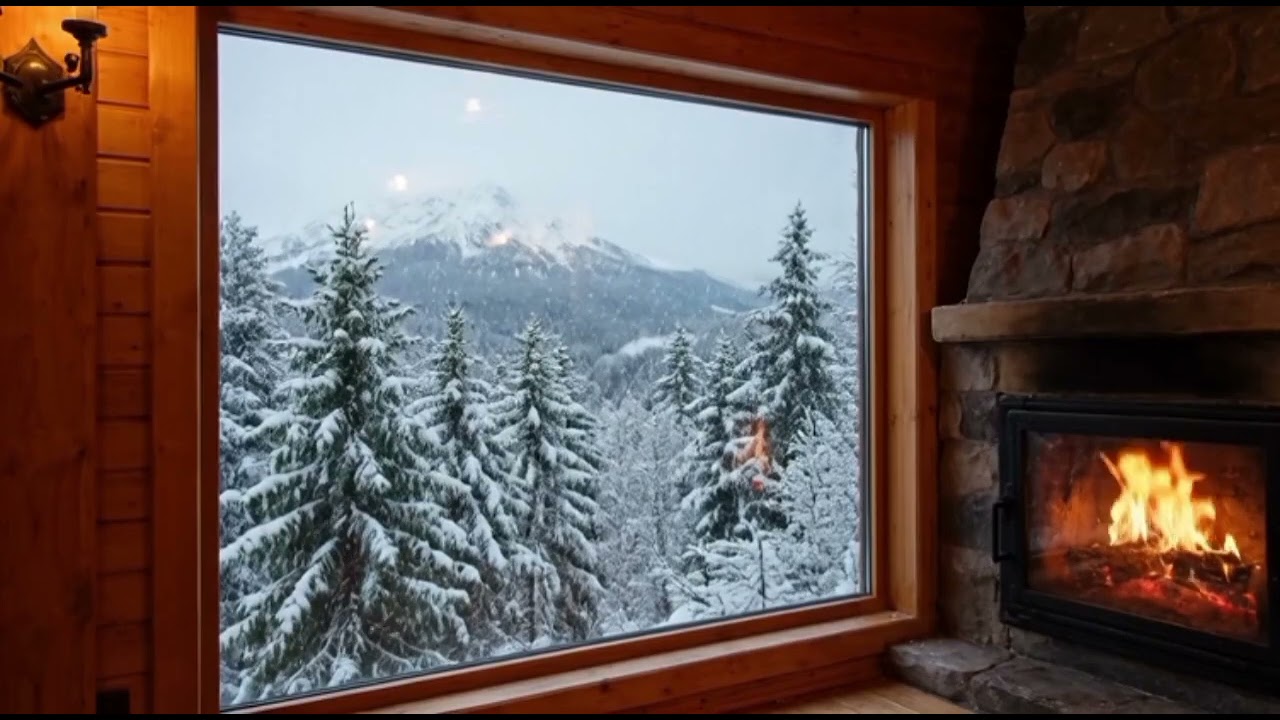Winter Wind & Fireplace Sounds ❄️🔥 1 Hour | Cozy Ambience for Sleep, Relaxation & Meditation